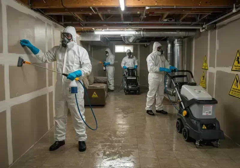 Basement Moisture Removal and Structural Drying process in Mayo, FL